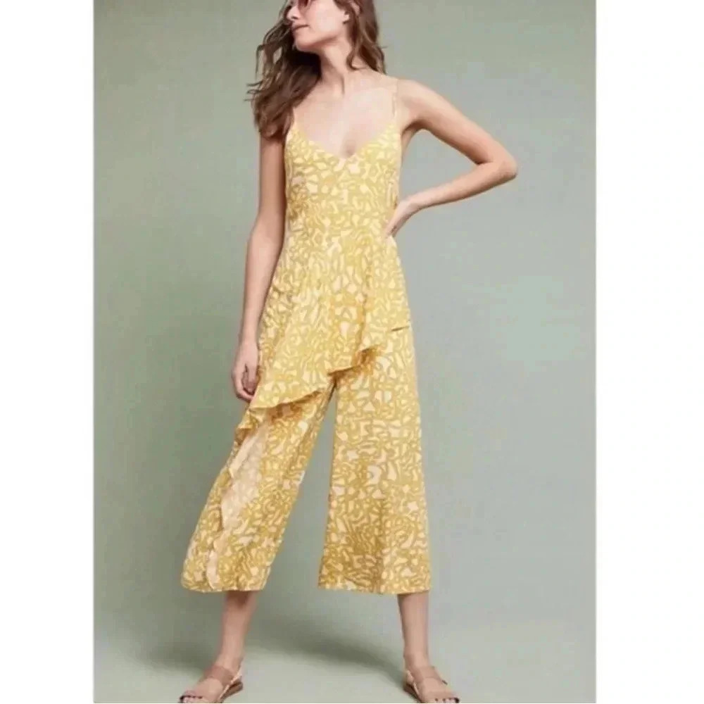 Anthropologie Maeve Yellow Jumpsuit